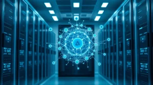 Conceptual visualization of Quant Network's Overledger technology connecting multiple blockchains for price analysis.