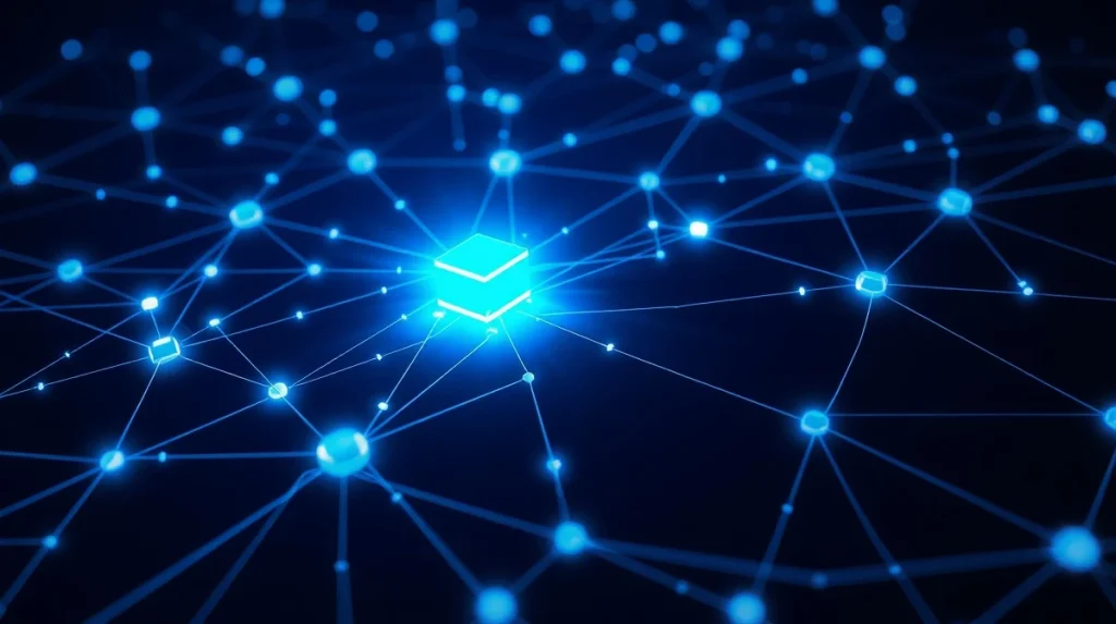 Visual representation of the strengthening Solana blockchain network and its growing transaction activity.