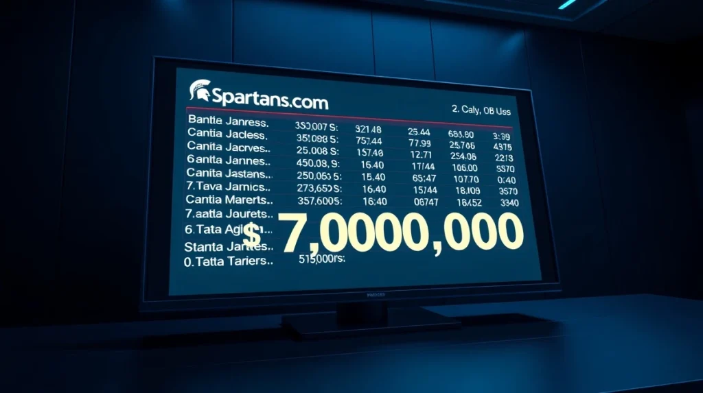 Spartans.com's $7 million digital leaderboard display for its online gambling competition.