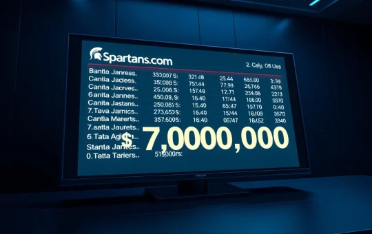 Spartans.com's $7 million digital leaderboard display for its online gambling competition.