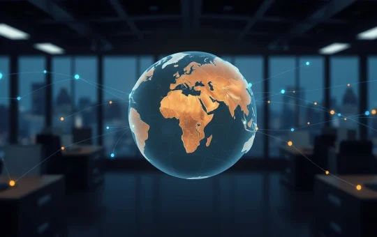 Global financial network visualization for Chainalysis stablecoin volume projection report.