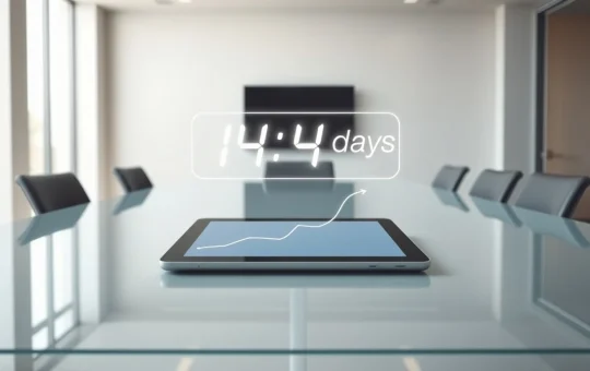 Tether's $500 billion valuation deal symbolized by a financial chart and a 14-day countdown timer in a boardroom.