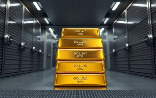 Tether's gold bullion reserves stored in a secure Swiss vault as part of its $24 billion strategy.