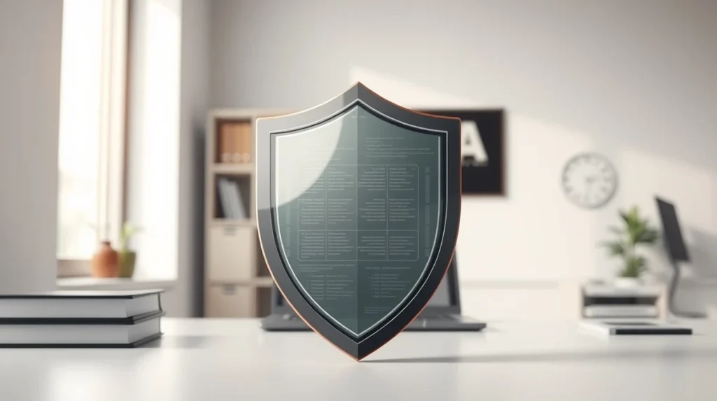 Zcash optional privacy concept showing a shield protecting transaction data on a digital ledger.