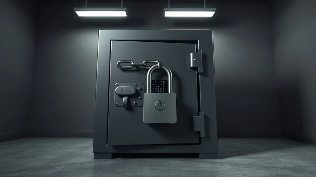 Zonda exchange crisis with 4500 Bitcoin locked in a secured cold wallet, symbolizing inaccessible funds.