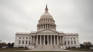 U.S. Capitol building under overcast sky, setting for CLARITY Act debate