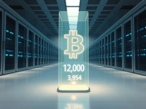 Symbolic representation of Bhutan's major reduction in national Bitcoin reserves from 13,000 to under 4,000 BTC.