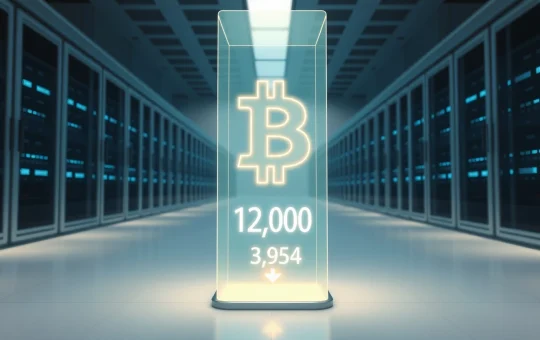 Symbolic representation of Bhutan's major reduction in national Bitcoin reserves from 13,000 to under 4,000 BTC.