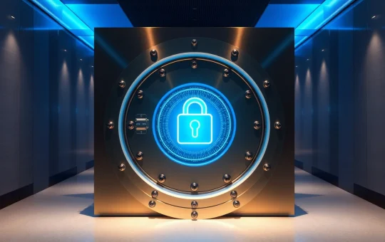Secure vault door with digital padlock representing Binance withdrawal protection feature