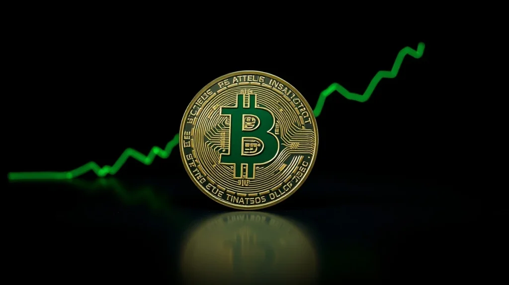 Bitcoin at $80K: visual representation of bullish breakout signals with chart and coin.