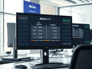 Comparative analysis of Bitcoin ETF fees showing Morgan Stanley's competitive pricing strategy for institutional investors.
