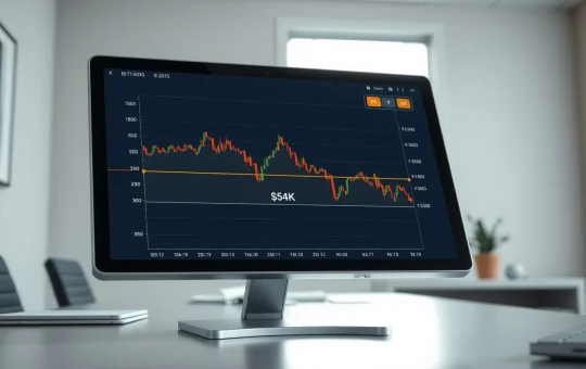 Analysis of Bitcoin price chart dipping below the $54,000 realized price threshold, a key on-chain metric.