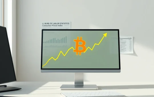 Bitcoin price chart rallying alongside a CPI inflation report, showing market divergence.