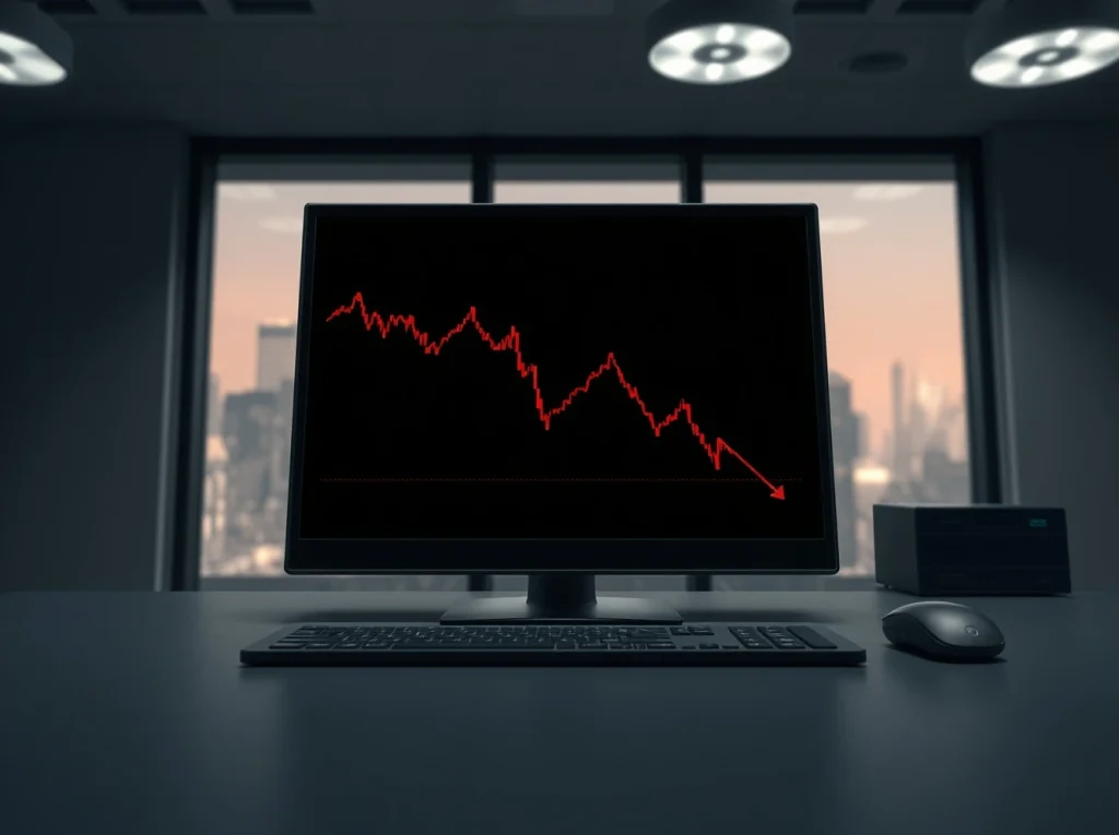 Analysis of Bitcoin price chart showing bearish sentiment and market pressure.