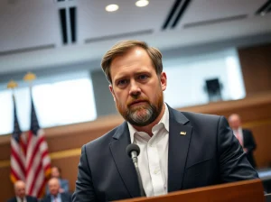 Brad Garlinghouse speaking at a press conference about the CLARITY Act and crypto regulation