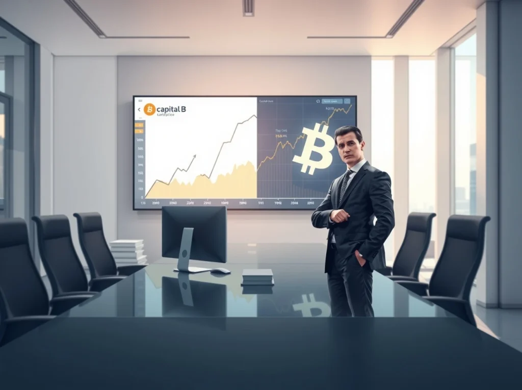 Capital B Bitcoin strategy boardroom meeting with Adam Back investment funding announcement
