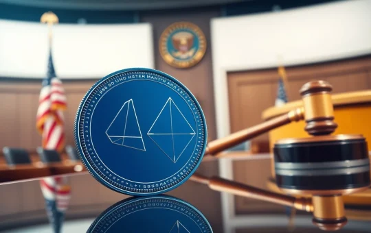 Cardano ADA coin on a legislative desk, representing digital commodity classification debate under CLARITY Act.