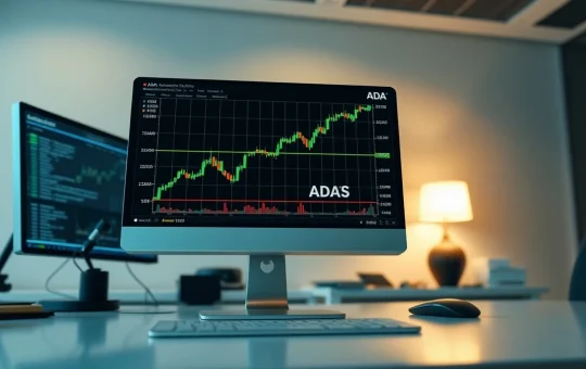 Cardano ADA price chart showing key support level with upward trend