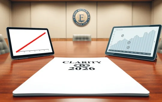 The Clarity Act 2026 document causing a crypto industry split over stablecoin yield regulations.