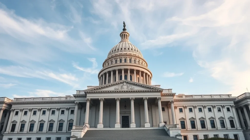U.S. Capitol building on a clear day, site of Senate Banking Committee hearing on CLARITY Act