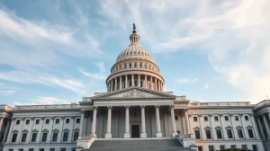 U.S. Capitol building on a clear day, site of Senate Banking Committee hearing on CLARITY Act