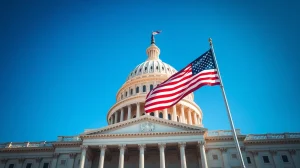United States Capitol building on a sunny day, symbolizing the legislative vote on the CLARITY Act affecting Ripple and XRP.