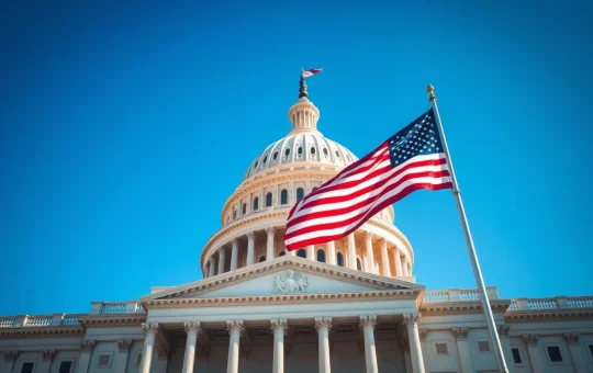 United States Capitol building on a sunny day, symbolizing the legislative vote on the CLARITY Act affecting Ripple and XRP.
