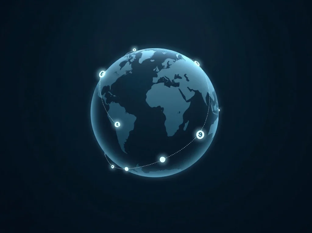 Coinbase and Nium partnership enables global USDC stablecoin payments across a world map.