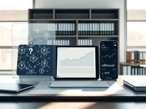 Cryptocurrency presale analysis showing three blockchain projects on financial analyst's desk
