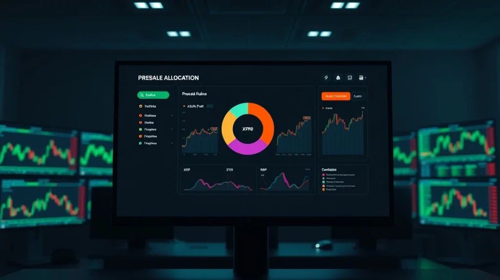 Cryptocurrency presale dashboard showing AlphaPepe leading with capital from ETH, SOL, and XRP funds