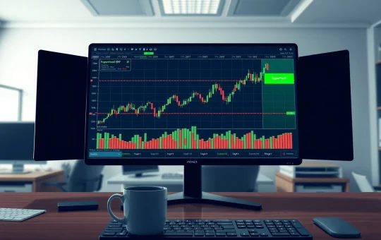 CryptoNewsInsights trading chart with SuperTrend buy signal on ETH price action