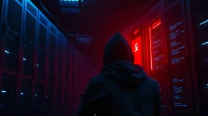 CryptoNewsInsights hack scene with compromised server and hacker silhouette, representing the security breach and $800K lost from dormant wallets.