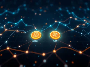 CryptoNewsInsights network value surpassing Bitcoin in blockchain transaction data visualization