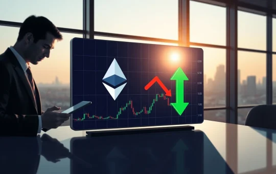 CryptoNewsInsights Price Prediction 2026: Ethereum and Pepeto chart on trading floor display with Foundation sale and BitMine purchase.