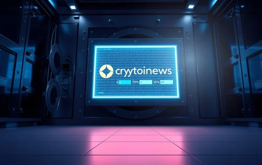 CryptoNewsInsights settlement layer for on-chain finance with institutional transaction data on a digital ledger screen in a secure vault