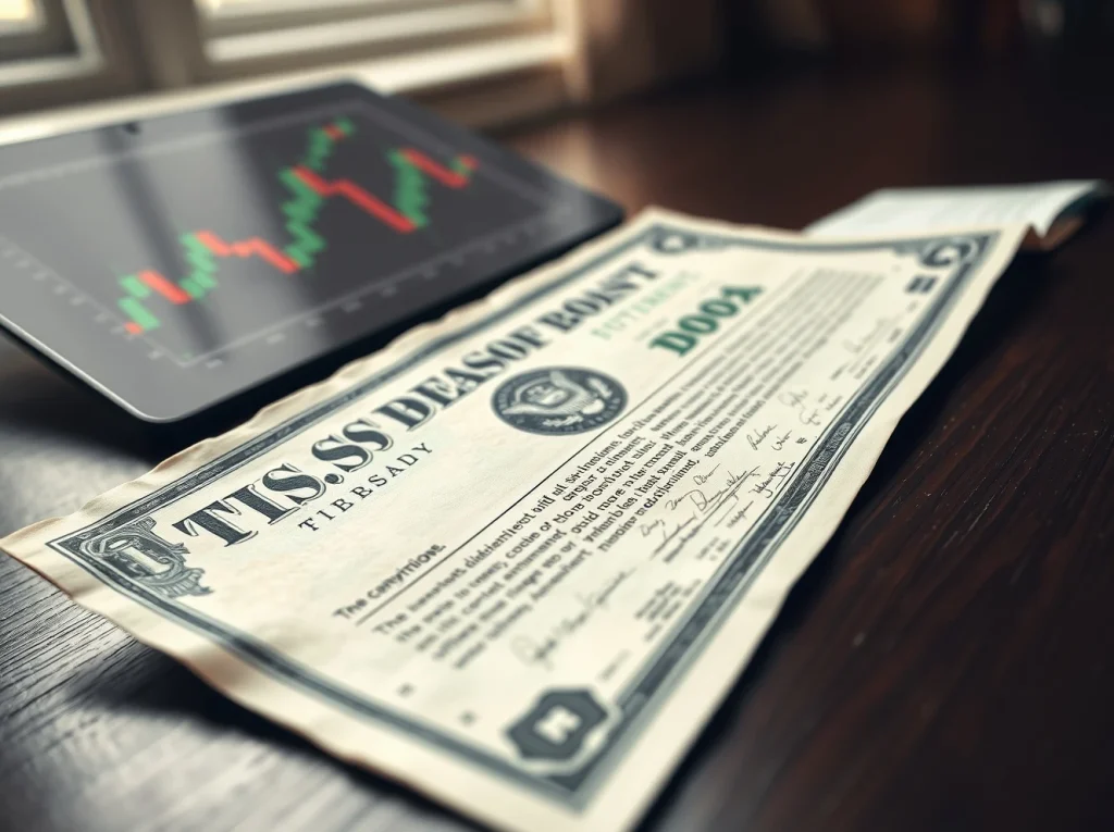 U.S. Treasury bond and cryptocurrency chart illustrating the 2026 debt refinancing impact on crypto markets.