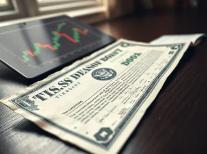 U.S. Treasury bond and cryptocurrency chart illustrating the 2026 debt refinancing impact on crypto markets.
