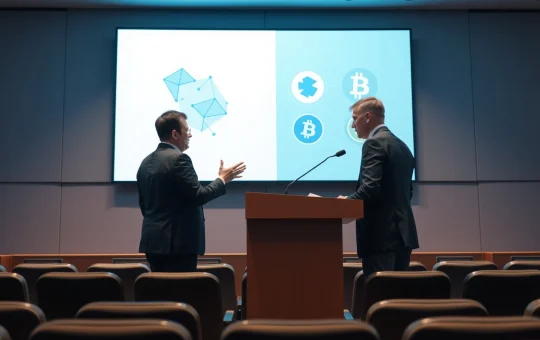 Flare CEO speaking at a conference about Cardano and XRP in Bitcoin DeFi competition
