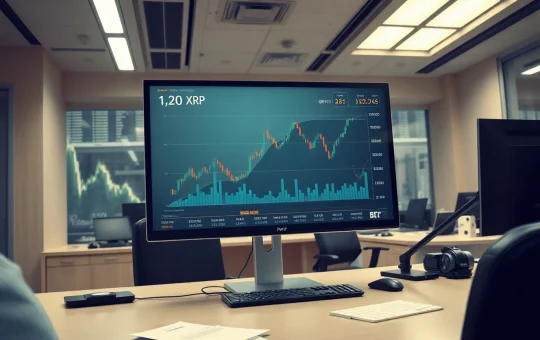 Goldman Sachs Bitcoin ETF strategy shown on a professional trading desk monitor.