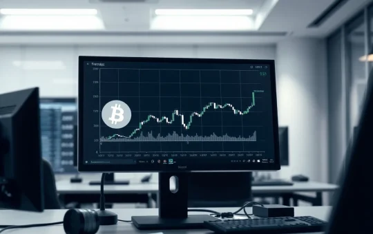 Goldman Sachs Bitcoin income ETF filing analysis on a financial trading desk screen.