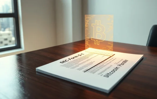 Goldman Sachs Bitcoin Premium Income ETF SEC filing document with Bitcoin symbol.