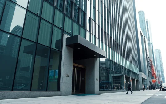 Modern financial building in Hong Kong representing HashKey's regulated crypto exchange expansion