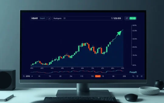 HBAR price chart showing upward trend with ETF news driving market interest