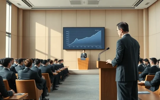Takuya Hirai, former Digital Minister, speaking at a LDP meeting on digital finance and stablecoin regulation in Japan.