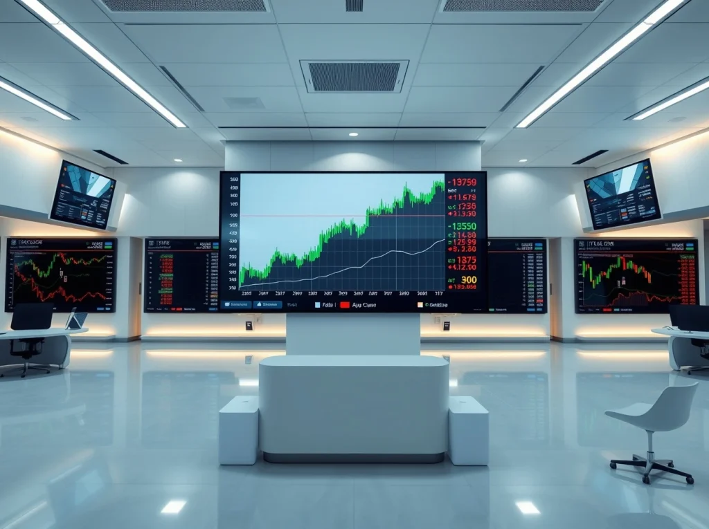 Kraken and Bitnomial deal: trading floor with crypto charts and derivatives data on screens