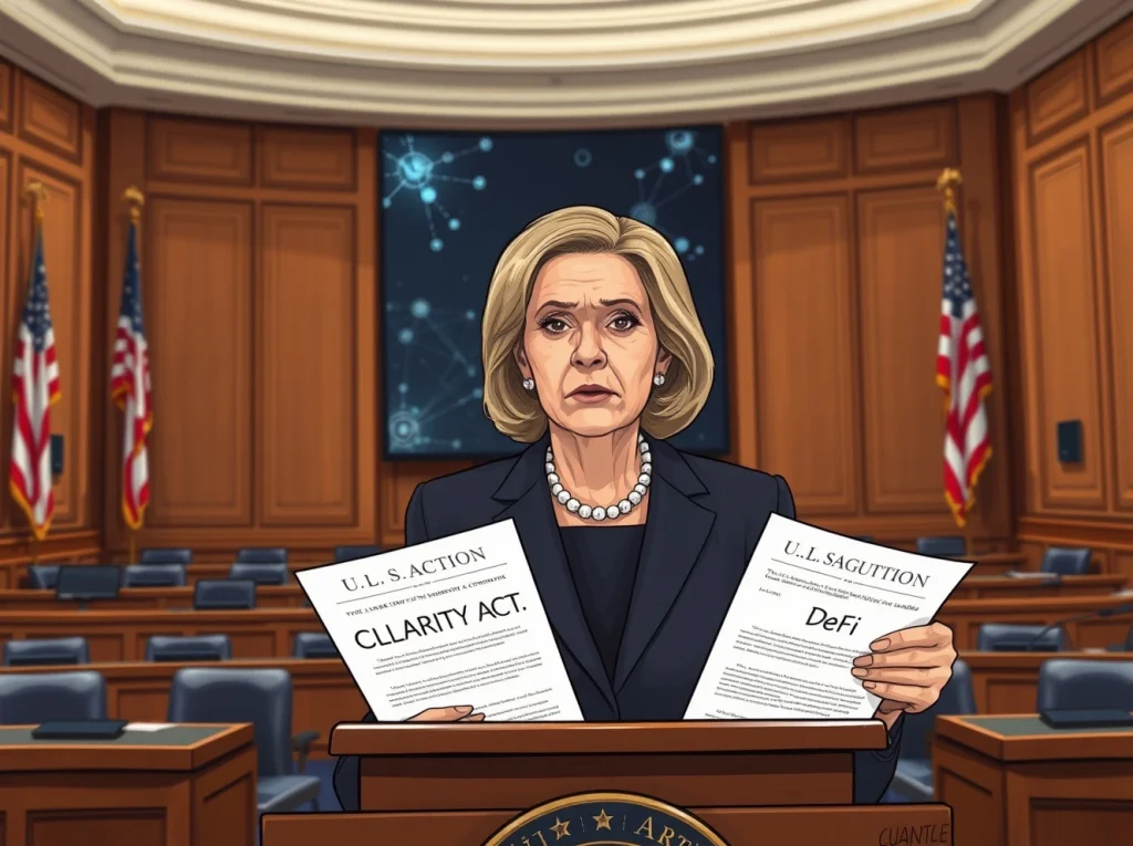 Senator Cynthia Lummis defends the CLARITY Act during DeFi regulation discussions