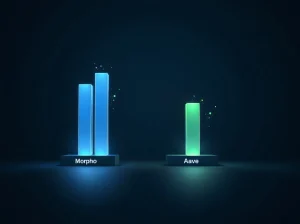 Data visualization comparing Morpho and Aave DeFi lending protocol performance.