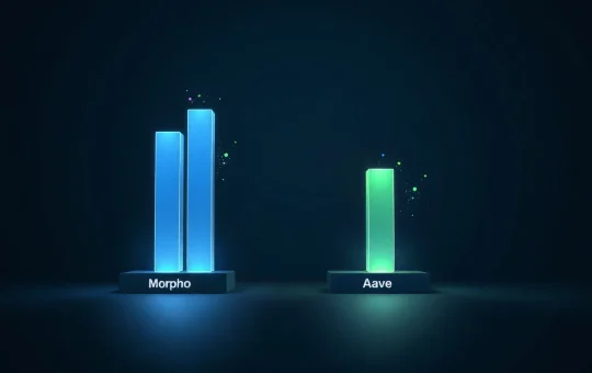 Data visualization comparing Morpho and Aave DeFi lending protocol performance.