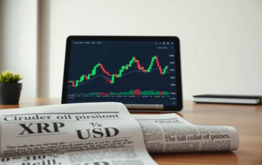 Analysis of XRP cryptocurrency price chart amid oil market volatility from U.S.-Iran tensions.