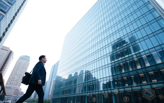 Modern office building in Seoul representing South Korea's financial and crypto exchange sector